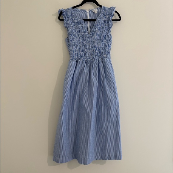 J. Crew Dresses & Skirts - J. Crew Blue Striped Midi Dress